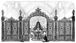 Trade Fair Prints: The International Exhibition: Coalbrookdale gates and court, 1862. Creator: Unknown