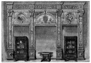 The International Exhibition: decoration, in the Furniture Court, by John G. Crace... 1862. Creator: Unknown