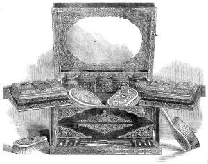 The International Exhibition: dressing-case by Messrs. Howell, James, and Co. of Regent-street, 1862 Creator: Unknown