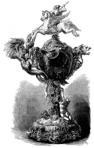 Pegasus Prints: The International Exhibition - enamelled cup, by Harry Emanuel, 1862. Creator: Unknown