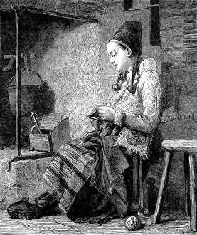 Cottage Industry Prints: The International Exhibition - Girl of the Parish of Rattvik