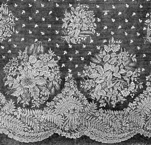 The International Exhibition: Honiton lace flounce by Debenham, Son, and Freebody... 1862. Creator: Unknown
