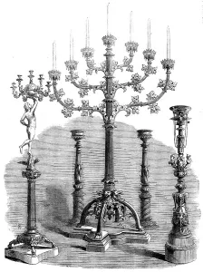 Candlesticks Prints: The International Exhibition: iron candelabra for churches
