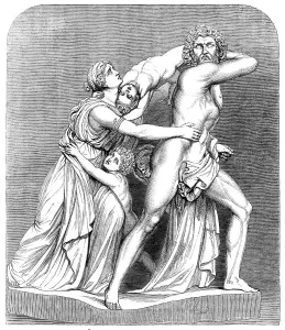John Flaxman Ii Prints: The International Exhibition: marble group by Flaxman - The Fury of Athamas