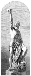George Gordon Prints: The International Exhibition: marble statue - Sardanapalus (from Byron's Tragedy)