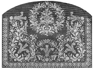 Floral Design Collection: The International Exhibition: muslin embroidered coverlet..., 1862. Creator: Unknown