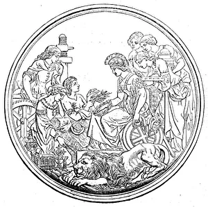 Raw Materials Prints: The International Exhibition - Prize Medal - obverse, 1862. Creator: Unknown