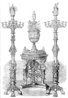 Candelabra Collection: The International Exhibition: vase and candelabra..., 1862. Creator: Unknown