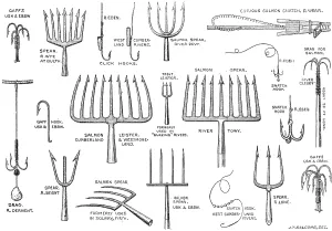 Illegal Prints: The International Fisheries Exhibition: salmon-poaching implements: Mr