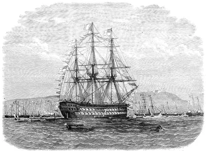 Bunting Prints: The International Naval Festival at Cherbourg: the British Admiral's flagship