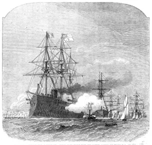 Edwin Weedon Prints: The International Naval Festival at Portsmouth:the Solferino saluting the English flag