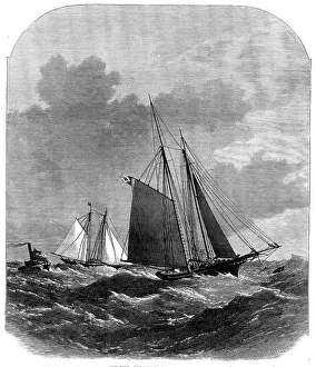 Yachts Prints: International Yacht-Races, New York: the Livonia and the Dauntless in a gale - Man Overboard! 1871 Creator: Unknown
