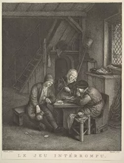 Adriaen Van Ostade Collection: The Interrupted Game (Le Jeu interrompu), 1730-68. Creator: Jean Heudelot