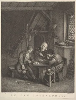 Card Prints: The Interrupted Game (Le Jeu interrompu), 1730-68. Creator: Jean Heudelot