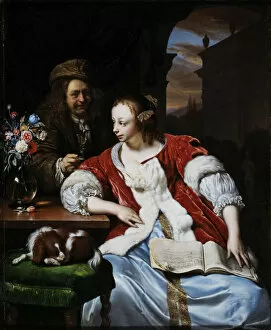 Petit Palais Gallery: The interrupted song: portrait of the artist and his wife, 1671