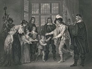 James Stuart Collection: The Interview of Charles I With His Children, 1649, (early-mid 19th century). Creator: J Rogers