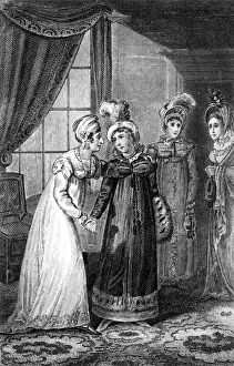 Robert Cruikshank Collection: The Last Interview between Her Majesty and Princess Charlotte, 1820.Artist: J Chapman