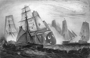 Admiral Napier Gallery: Intrepid behaviour of Captain Charles Napier, 15 April 1809 (c1857).Artist: George Greatbatch