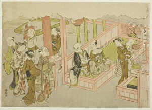Harunobu Suzuki Collection: The Introduction (Miai), the first sheet from the series 'Marriage in Brocade Prints... c. 1769