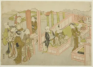 Harunobu Prints: The Introduction (Miai), the first sheet from the series Marriage in Brocade Prints