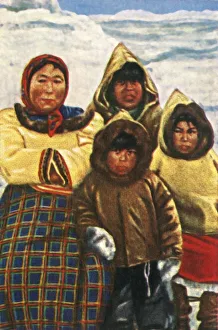 Inuit Prints: Inuit people from Labrador, northern Canada, c1928. Creator: Unknown