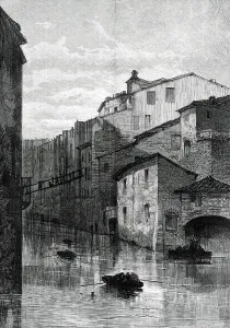 Floods Prints: Inundations at Rome: the Ghetto submerged