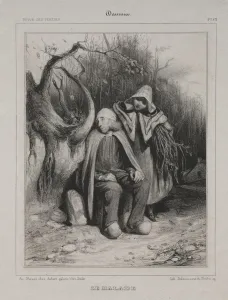 Honoredaumier French Prints: The Invalid, 1835. Creator: Honore Daumier (French, 1808-1879); Aubert