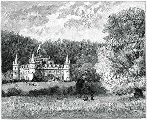 Flags Gallery: Inverary Castle, western Scotland, 1900.Artist: GW Wilson and Company