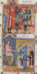 Book Art Prints: Investiture of knight by King Louis I of Naples