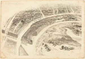 Regents Park Prints: Invitation? with Aerial View of Regents Park, 1824. Creator: Unknown