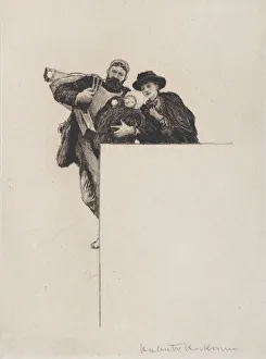 Herkomer Hubert Prints: Invitation with vignette from The First Born'(without text), 1887