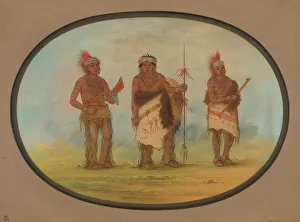 Machete Prints: Three Iowa Indians, 1861 / 1869. Creator: George Catlin