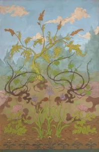 Irises Prints: Iris et grandes fleurs jaunes et mauves, 1899. Creator: Ranson, Paul Elie (1864-1909)
