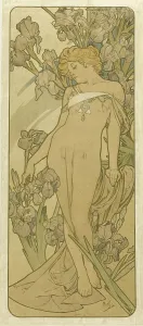 Mucha Prints: Iris (From the Series Flowers), 1898. Creator: Mucha, Alfons Marie (1860-1939)