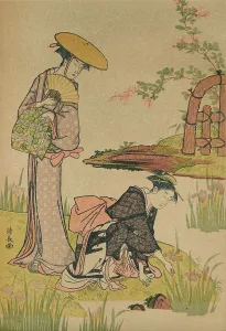 Kiyonaga Prints: The Iris Garden, c1784. Artist: Torii Kiyonaga