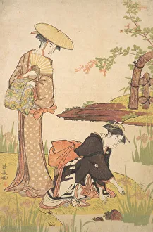 Kiyonaga Prints: The Iris Garden, ca. 1784. Creator: Torii Kiyonaga