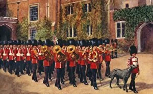 Bearskin Collection: The Irish Guards leaving St. James Palace after Changing Guard, 1933. Creator: Unknown