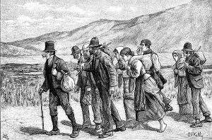 Migrating Prints: Irish harvesters on their way to England, 1881. Creator: W. Q