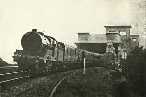 The Irish Mail Leaving The Menai Bridge, c1930. Creator: Unknown The Irish Mail Leaving The Menai Bridge, c1930. Creator: Unknown