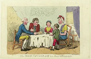 Isaac Cruikshank Prints: Irish Poets Grace to Short Allowance!, 1805-1810. Creator: Isaac Cruikshank