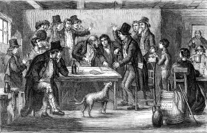 Racial Stereotype Prints: The Irish Schoolmaster - drawn by E. Fitzpatrick, 1857. Creator: Unknown