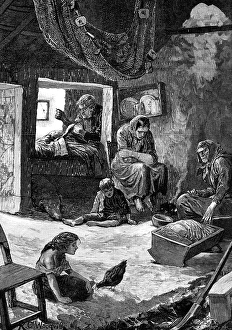 Fishing Net Prints: Irish Sketches: a fisherman's cabin in Connemara, 1880. Creator: Unknown