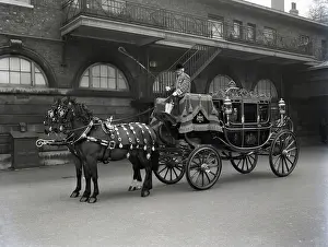 State Coach Prints: The Irish State Coach, Royal Mews London, 1953. Creator: Arthur Charles Kirby Ware