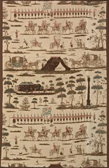 Loyal Prints: The Irish Volunteers (Furnishing Fabric), Kildare, 1782. Creator: Thomas Harpur