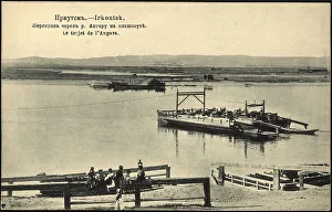 Irkutsk Crossing the Angara River on a boat, 1904-1914. Creator: Unknown