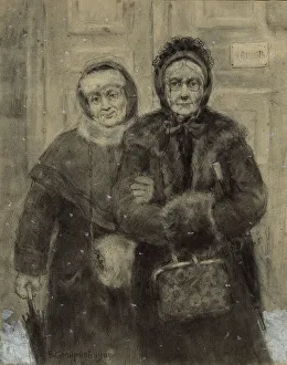 Arm In Arm Prints: Irkutsk Noble Women, School Friends, 1904. Creator: Boris Vasilievich Smirnov