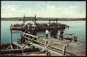 Quay Collection: Irkutsk pontoon boat on the Angara River, 1904-1914. Creator: Unknown