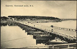 D P Efimova Prints: Irkutsk Pontoon bridge, 1906. Creator: Unknown