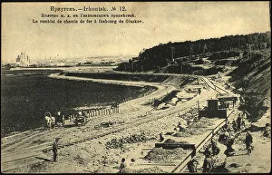 Irkutsk Rossiya Russia Prints: Irkutsk The railway track in Glazkovsky suburb, 1904-1917. Creator: Unknown