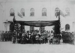 Prorokov R Prints: Irkutsk Voluntary Fire Society. Community squad and police team, 1894 Creator: R Prorokov